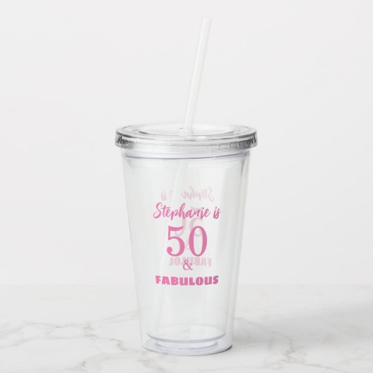 50素晴らしい誕生日名モノグラムギフト好意2024 アクリルタンブラー (裏面)