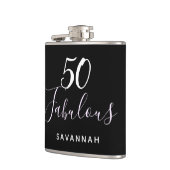 50素晴らしい誕生日白黒タイポグラフィスクリプト フラスク (左)