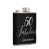 50素晴らしい誕生日白黒タイポグラフィスクリプト フラスク (右)