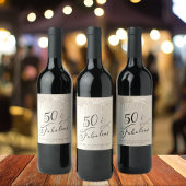 50素晴らしい誕生日金ゴールドグリッター パーソナライズされた ワインラベル