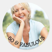 50素晴らしい誕生日金ゴールド名 ラウンドシール (正面)