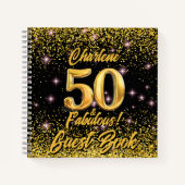 50素晴らしい金ゴールドグリッターピンクスターズ50誕生日 ノートブック (正面)