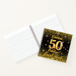 50素晴らしい金ゴールドグリッターピンクスターズ50誕生日 ノートブック