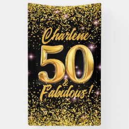 50素晴らしい金ゴールドグリッターピンクスターズ50誕生日 横断幕