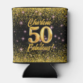 50素晴らしい金ゴールドグリッターピンクスターズ50誕生日 缶クーラー (裏面)