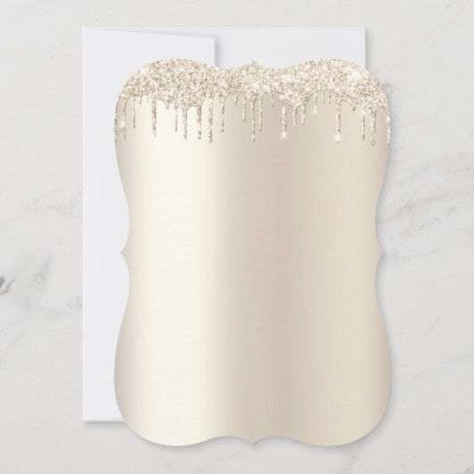 50素晴らしい金ゴールドグリッター誕生日パーティー 招待状 (裏面)