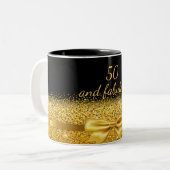 50素晴らしい黒い金ゴールドスタイリッシュ誕生日 ツートーンマグカップ (正面左)