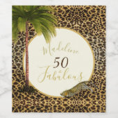 50素晴らしい50ヒョウ印刷ワイルドパームツリー ワインラベル (シングルラベル)