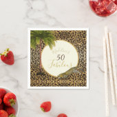 50素晴らしい50ヒョウ印刷ワイルド誕生日 スタンダードカクテルナプキン (インサイチュ)