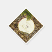 50素晴らしい50ヒョウ印刷ワイルド誕生日 スタンダードカクテルナプキン (角)