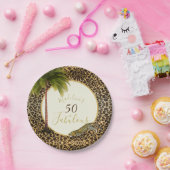 50素晴らしい50ヒョウ印刷ワイルド誕生日 ペーパープレート (パーティー)