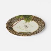 50素晴らしい50ヒョウ印刷ワイルド誕生日 ペーパープレート (アングル)