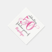 50素晴らしい50誕生日ピンク紙ナプキンス スタンダードカクテルナプキン (角)