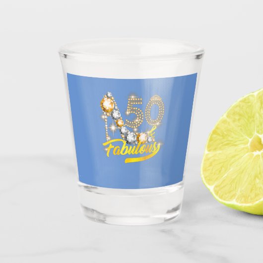 50素晴らしい50誕生日50歳のダイヤモンド ショットグラス (正面)