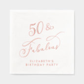 50素晴らしい50th誕生日パーティーバラ金ゴールド 箔ナプキン (正面)