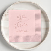 50素晴らしい50th誕生日パーティーバラ金ゴールド 箔ナプキン