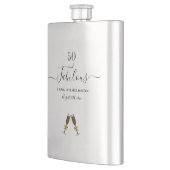 50素晴らしい50th誕生日モノグラムのスクリプト フラスク (左)