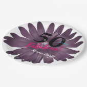 50素晴らしい、紫のグリッターデイジー、汎用性 ペーパープレート (アングル)