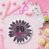 50素晴らしい、紫色のグリッターデイジー、汎用性 ペーパープレート (パーティー)