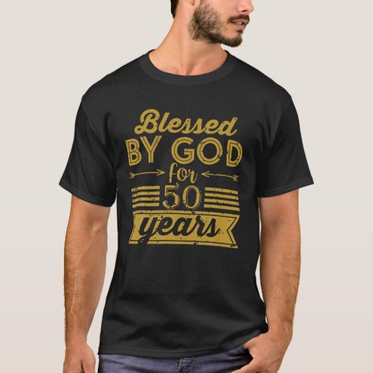 50素晴らし番誕生日Tee賛美は50Yeの神によって Tシャツ (正面)