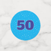 50素晴らし誕生日オンライトブルー コンフェッティ (スモール正面)