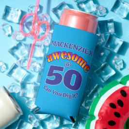 50素晴らし誕生日オンライトブルー スリム缶クーラー