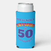 50素晴らし誕生日オンライトブルー スリム缶クーラー (Seltzer正面)