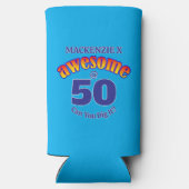 50素晴らし誕生日オンライトブルー スリム缶クーラー (裏面)