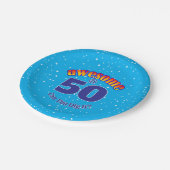 50素晴らし誕生日オンライトブルー ペーパープレート (アングル)