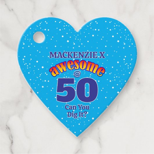 50素晴らし誕生日ライトブルー フェイバータグ (正面)