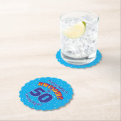 50素晴らし誕生日ライトブルー ペーパーコースター (インサイチュ)