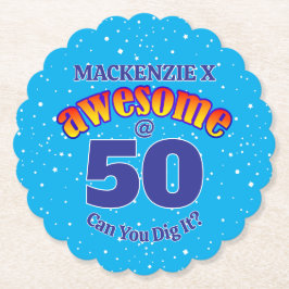 50素晴らし誕生日ライトブルー ペーパーコースター