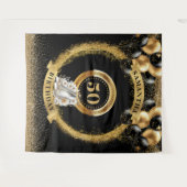 50素晴らし誕生日背景ホワイトスパークルヒール タペストリー (正面(横))