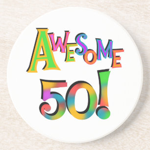 50素晴らし誕生日Tシャツとギフト コースター