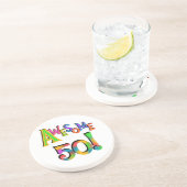 50素晴らし誕生日Tシャツとギフト コースター (側面)