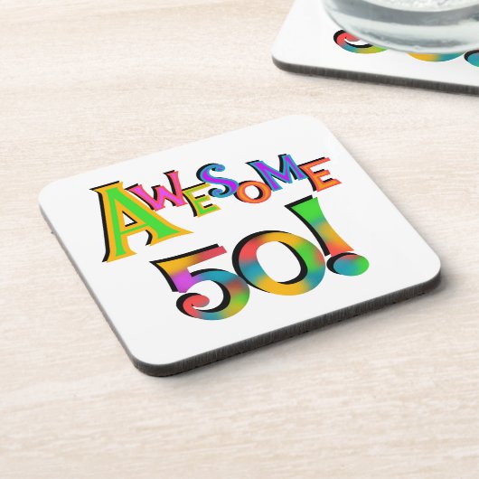 50素晴らし誕生日Tシャツとギフト コースター (左側)