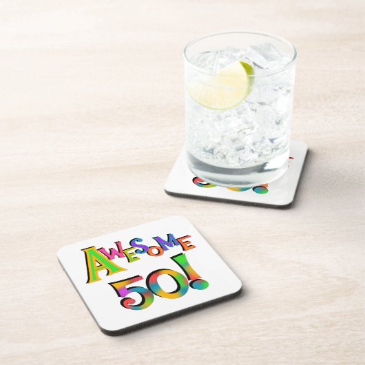 50素晴らし誕生日Tシャツとギフト コースター (右側)