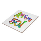 50素晴らし誕生日Tシャツとギフト タイル (側面)