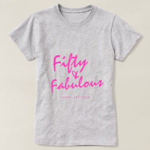 50素晴モダンらしい名前をカスタムする50番目の誕生日ギフト Tシャツ