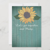 50素朴と素晴らしい |ひまわりグリーン誕生日 招待状 (裏面)