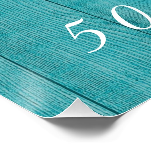 50素朴と素晴らしい |ひまわりティール（緑がかった色）誕生日 ポスター (コーナー)