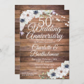 50素朴周年結婚フローラ 招待状 (正面/裏面)