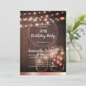 50素朴番目の誕生日ストリングライト 招待状 (スタンド正面)