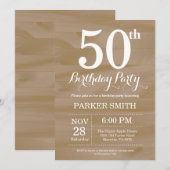 50素朴番目の誕生日招待状 招待状 (正面/裏面)