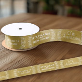 50結婚周年パーソナライズされた サテンリボン