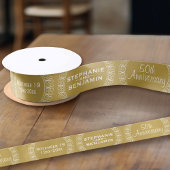 50結婚周年パーソナライズされた サテンリボン