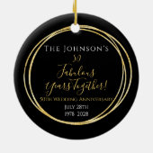 50結婚周年パーソナライズされた セラミックオーナメント (裏面)