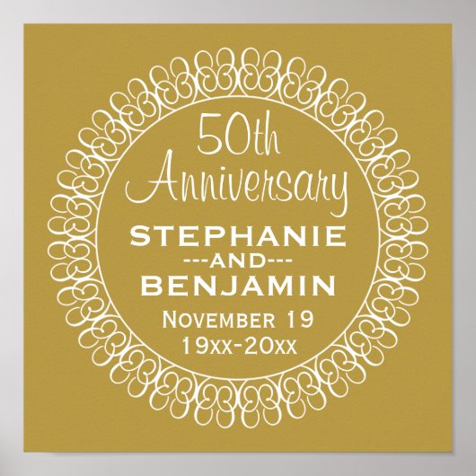 50結婚周年パーソナライズされた ポスター (正面)