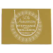 50結婚周年パーソナライズされた ラージペーパーバッグ (正面)