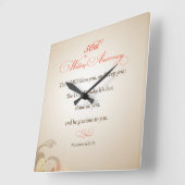 50結婚周年宗賛美主 スクエア壁時計 (傾斜)